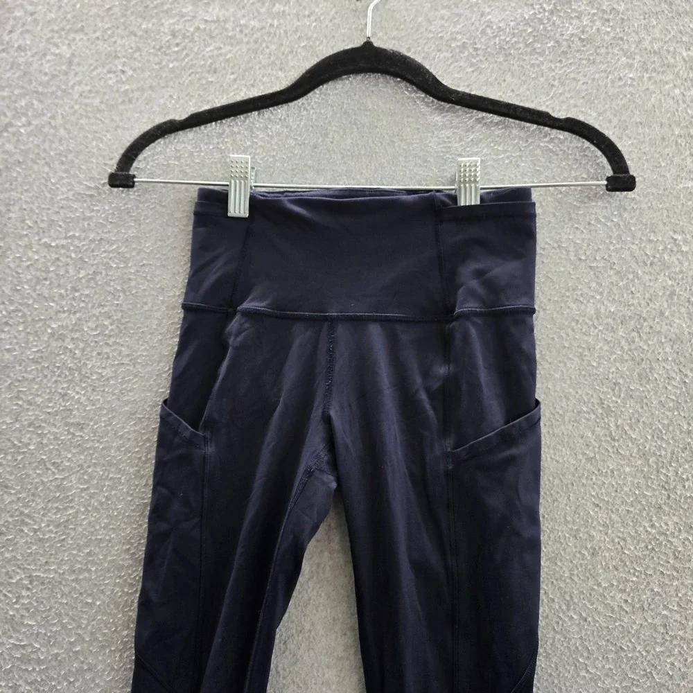 Lululemon Women Activewear Pants 2 Navy  Fast And Free 7/8 Tight Legging 24